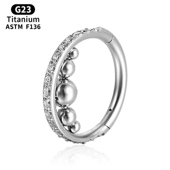 G23 Titanium gold Piercing tragus náušnice klikateľné Nosovej septum krúžok Daith Helix Chrupavky špirála membrána klikateľné Telo Šperky