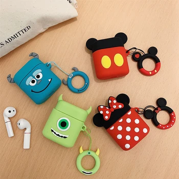 Disney Mickey Minnie 3D Slúchadlá, Silikónové puzdro pre Apple Airpods Pro2 1 2 3 Pokrývajú Ochranné puzdro Bluetooth Slúchadlá Prípadoch
