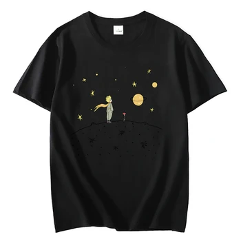 Malý Princ T-tričko Bavlna kórejský Krátky Rukáv Fashion Tričko Harajuku Pár Tees pre Ženy/Mužov tričko Lete Kawaii
