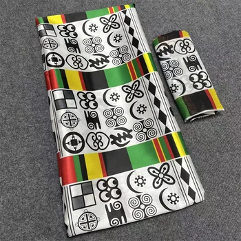 Africké Textílie Saténové, Hodvábne, S Tyl Šatku Nigérijský Hodvábny Satén Materail Pre Ženy Šaty 4+2 metrov/kus