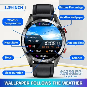 2022 Nové 454*454 Obrazovke, Smart Hodinky Vždy Zobrazovať Čas Bluetooth Zavolať Miestnu Hudbu Smartwatch Mens Pre Android HUAWEI IOS