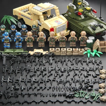 Nové a Zábavné Hračky Vojenské Stavebné Bloky Mini Lietadlo Nádrž Simulované Vojny Vojak Model