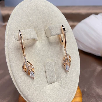 SYOUJYO Luxusné Dizajnér Strapec 585 Zlato Visieť Náušnice Pre Ženy Módne Šperky 2021 Prírodné Zirkón Vintage Náušnice Crystal