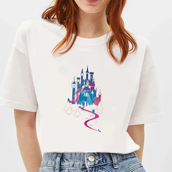 Disney Popoluška Bobbidi Boo Tekvica Premium T-Shirt Ležérny Top Harajuku Letné dámske Tričko Ženy Y2k Tričko