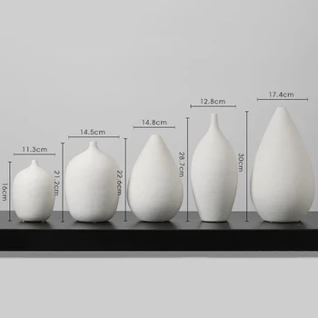Biele keramické suché kvetinové vázy ozdoby tvorivé moderné jednoduchá obývacia izba, jedálenský stôl kvet inserter domácnosť, dekorácie