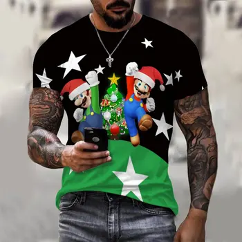 2022 Vianočné 3D Tlač T-Shirts Roztomilý pes Streetwear Muži Ženy Móda Nadrozmerné T Shirt O-Neck Tričká Topy Deti Chlapčenské Odevy