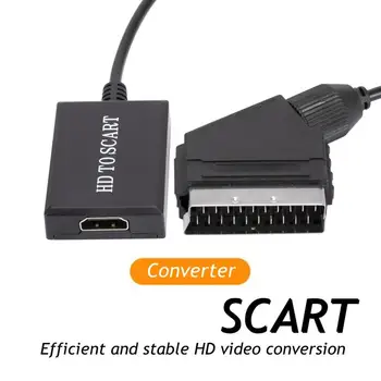 HD 1080p kompatibilný s Hdmi Vstup Scart Video Výstup Audio Converter Adaptér Kompatibilný Pre Crt TV Vhs videorekordér Audio Hlavu