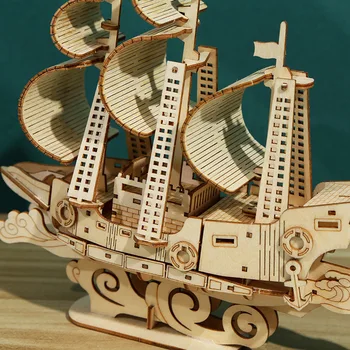 Oceán Plachtenie Skladačka Puzzle 3D Stereo Lipa Detí Skladačka Puzzle, Hračky DIY Puzzle Plachetnica Puzzle, Hračky