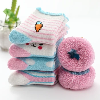 Batoľa Tepelnej Ponožky sú Pre baby Chlapci bavlna Zimné froté Ponožky Teplé Deti, Dievčatá, Hrubé Ponožky 5pairs /pack
