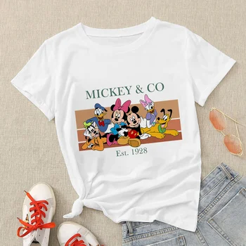 Disneyland Est.1955 Tlač Biela Žena Disney T-Shirt Mickey Minnie Grafické Hot Predaj Ženy Tričko Cartoon Vysokej Kvality Tees