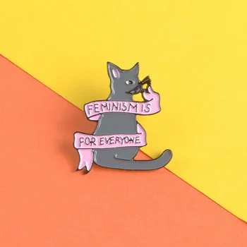 Feminism Je pre Každého Smalt Kolíky Vlastné Mačka Banner Brošne Klopě Pin Tričko Taška Odznak Feministické Šperky, Darček pre Priateľov