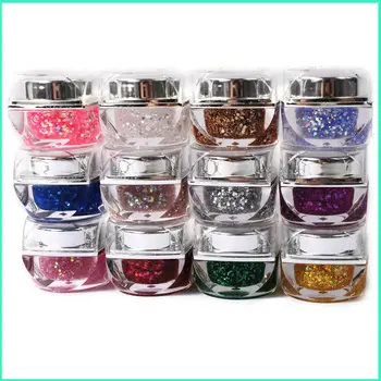 Nové Dodávky 12 Krásu Farby Nechtov UV Gel, Glitter Zjemnenie Flitrami Sklo Lepidlo Veľkoobchod