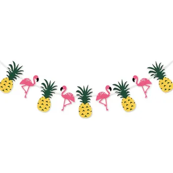Havaj Flamingo Strany Banner Garland Dekorácie, Banány, Ananás, Letná Party Narodeniny Havajská Párty Dekorácie Luau Party Dodávky