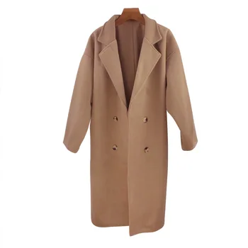 Obojstranný cashmere kabát Žien stredne dlhý nové vysoký stupeň Hepburn vlny kabát na jeseň a v zime roku 2022