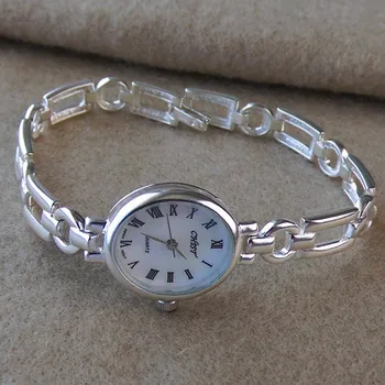 Nové S925 čistého striebra žena hodinky elegantné a jednoduché elegantné ženy hodinky, ozdobné hodinky