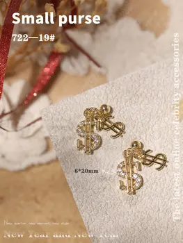 10pcs/veľa USD Dolár Peniaze Prihláste sa zobrazili kľúčové tlačidlá Zirkón Kryštály Kamienkami Šperky Nail Art Dekorácie DIY Nechtov Príslušenstvo Dodávky