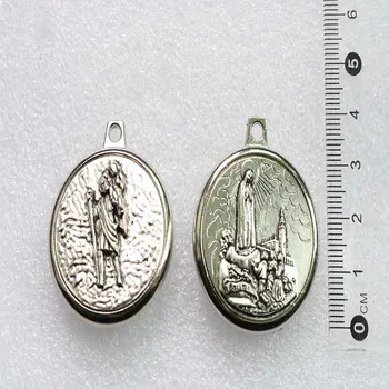 Veľké Vintage Fatimskej Panny Medaila, Benedikt Keychain Prívesok Šperky
