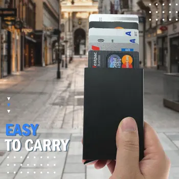 Automatické kontextové Hliníkový Držiak Karty RFID Kreditnej Karty Držiteľ Banka Krabica Smart Quick Release Ženy Peňaženky Mini Auto Balík