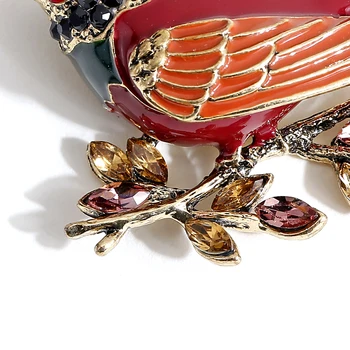 Muylinda Vintage Vták Brošne Smalt Pin Šperky Crystal dámske Brošňa Darček Pre Ženy, Šátek Klip