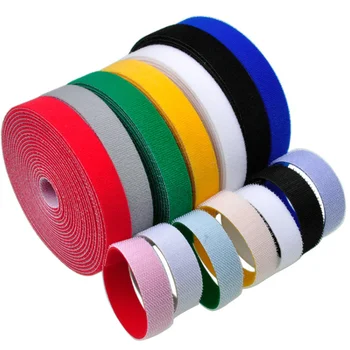 2 m/roll 10/12/15/20 mm farba na Suchý zips, samolepiaci uzáver pásky voľný strih non-slip elastické záväzné pásky na Suchý zips,