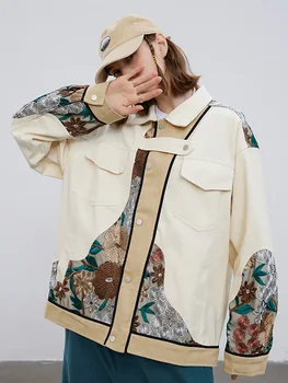 Klasická Bunda dámske Ležérne Voľné Šitie Design American Long Sleeve Harajuku Bundy Outwear