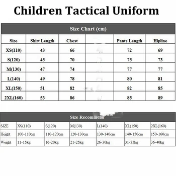 2021 Deti Vojenskú Uniformu Taktické Bojové Tričko + Nohavice Dospievajúci Chlapci Dievčatá Kamufláž Deti Špeciálne Armády Vyhovovali Camo Oblečenie