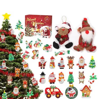 24 Dní Vianočné Adventné Časovač, Kalendár Slepé Okno Odbúranie Stresu Plyšové Hračky Bábiky Hračky Pre Deti Darček