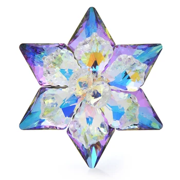 Wuli&baby Svieti Crystal Snowflake Kvet Brošňa Pre Ženy Unisex 4-farebné Star Party Office Brošňa Kolíky Šperky, Darčeky