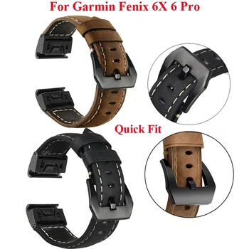 Kožené watchband pre Garmin Fenix 5 5X Plus GPS Sapphire 6 Pro Predchodcu 935 945 Epix Gen 2 Rýchle Uvoľnenie 22 mm Popruh Náramky