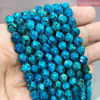 Prírodné Tvárou Blue Spot Kameň Dištančné Korálky, Ručne vyrábané pre Šperky, Takže DIY Módne Náramky Ušné Štuple Krúžky 14
