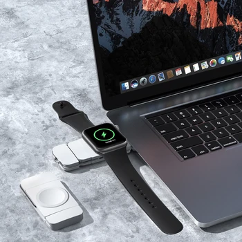 USB TypeC Duálne Porty Fast Magnetickú Nabíjačku pre Apple Hodinky Série 1-7/se Bezdrôtové Nabíjanie Dock Stojí Sledovať Napájací Adaptér