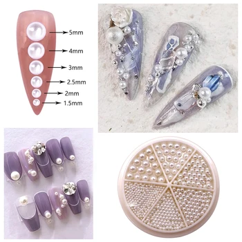 Box na nechty, dekorácia, troch-dimenzionální pol pearl, perla,, dekorácie DIY krásy a nechty výrobky, DIY, rôznych veľkostí Pearl