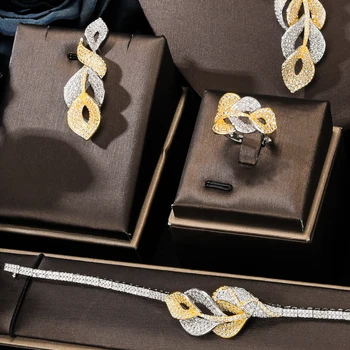 GODKI Luxusné Moderné Kvety Afrického Šperky sady Pre Ženy, Svadobné Kubický Zirkón CZ Indickej Dubaj Svadobné Šperky Set
