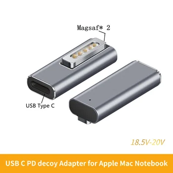Vysoká Kvalita 5A Magnetické USB napájací Adaptér Typ C pre iOS Rozhranie 2 Konektor PD Rýchle Nabíjanie Pre MacBook Air/Pro W/Indikátor