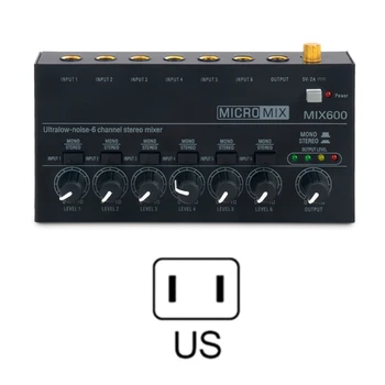 Inovovaný DX600 Zvukový Pult Ultra-kompaktný Nízka Hlučnosť 6 Kanálov Line Mono - Audio Mixer Vhodný pre Domácnosť Studio Live