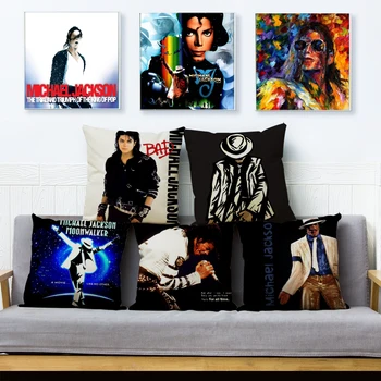 Michael Jackson Hodiť Vankúš 45*45 cm Textilné Vankúše Bielizeň, obliečky na Vankúš Auto Gauč Domova Super Star Vankúše Prípadoch