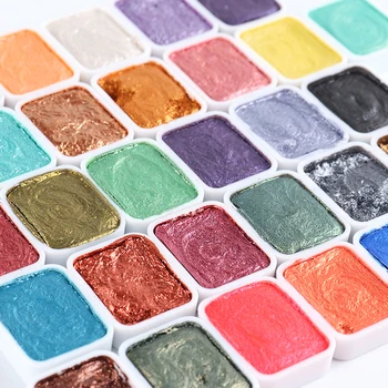 Nail Art Pigment Lesk Nastaviť Pevné Kovové Akvarelových farieb Chrome Prášok Gradient Mramorový Efekt Leskom Manikúra Prachu NT1915
