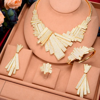 GODKI Slávnej Značky 4PCS Luxusné Afriky Šperky Set Pre Ženy, Svadobné Party Multicolor Zirkón Crystal Dubaj Svadobné Šperky Set