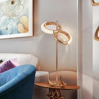 Luxusné Moderné LED stolná Lampa Spálňa Posteli Zliatiny Zinku Tvorivé Krúžky Stôl, Svetlá Obývacia Izba Dizajnér Domov Svietidlá