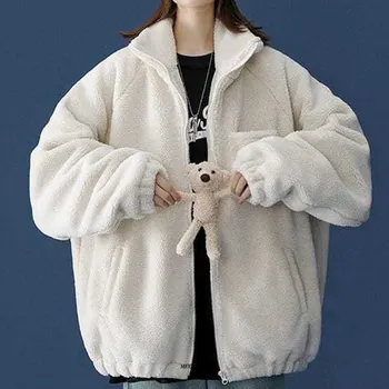 Veľké Veľkosti 6XL 150kg Hrubé Fleece Bunda dámske Jesenné Zimné Outwear Fleece, Dlhý Rukáv Stojan Golier Teplý Kabát