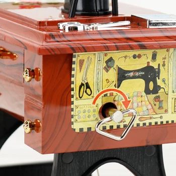 Retro Music Box Mini Nádherné Šijací Stroj Ručné Kľuky Retro Music Boxov Tvorivé Mechanické Narodeninám Domov Decoratio
