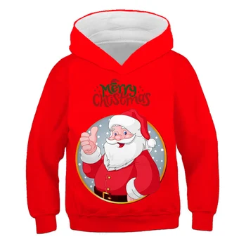 Jesenné Vianočné Tlač Mikina Chlapci Santa Claus Oblečenie Pre Teenagerov, Dlhý Rukáv, Pulóvre Dievčatá Veselé Vianoce Deti Santa Top