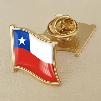 Štátna Vlajka Smalt Pin ČILE Vlajky Preklopke Kolíky CL Odznaky Pruhy Brošne Broche bandera de chile Šperky Darček Veľkoobchod