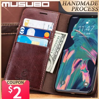 Musubo Originálne Kožené puzdro Pre iPhone 11 Pro Max Prípade Luxusné Flip 11 Pro Kryt Pre iPhone 12 Pro 11 Funda 8 Plus 7 Peňaženky Coque