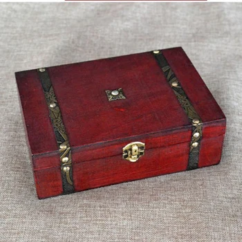 1pc Vintage Šperky Box Ručné Dekoratívne Drevo Darčeka Dreva Šperky Box Bez Zámku Šperky Úložný Box Treasure Box Prípade