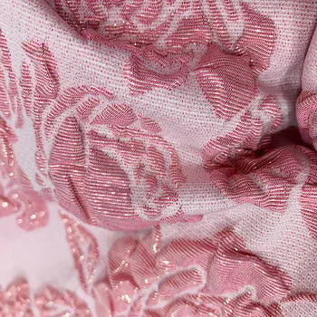 Zlato Hodváb Ruže Kvet Žakárové Tkaniny Plastický Bublina Výšivky, Tkaniny pre Kostýmová Dráma Šaty, Šitie 50cmx150cm