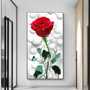 Moderná Severská Umenie Červené Ruže, Kvety Plátne, Obrazy na Stenu Umenie Plagáty a Potlačou obrazov na Stenu Pre Obývacia Izba Domov Cuadros Dekor