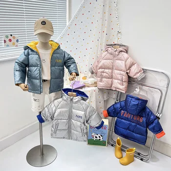 Zimné 2022 Kórejské Deti Baby Dole Vetrovka Bunda Deti Oblečenie Dievčatá Chlapci Puffer Oblečenie Batoľa Kabát Snowsuit Vonkajšie Kabát
