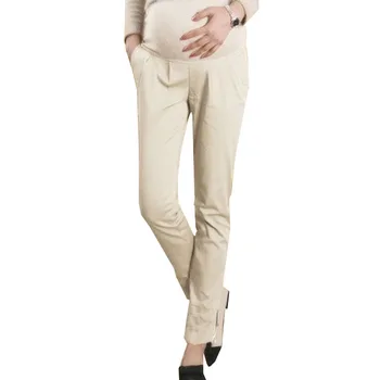 Bavlna Materskej Nohavice Ležérne Oblečenie Pre Tehotné Ženy, Vysoký Pás Nohavice jednofarebné Vintage Slim Tehotenstva Mama Nohavice Nové