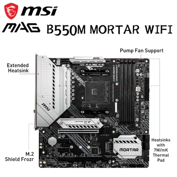 MSI MAG B550M MALTY WIFI základná Doska AMD Socket AM4 AMD B550 PCI-E 4.0 M. 2 DDR4 128GB CrossFire HERNÉ Micro ATX Doske NOVÉ